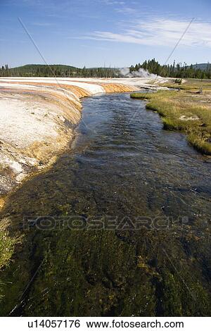 Stock Photograph - Iron Spring Creek, Black Sand Basin, Yellowstone National Park, Wyoming, USA. Fotosearch
