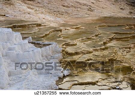 Mammoth Hot Spring, Yellowstone National Park, Wyoming, USA View Large Photo Image Stock Photography - Mammoth Hot Spring, Yellowstone National Park, Wyoming, USA. Fotosearch