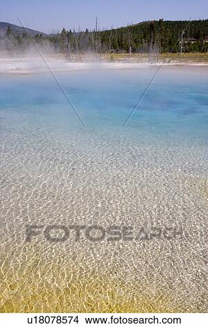 Sunset Lake, Black Sand Basin, Yellowstone National Park, Wyoming, USA View Large Photo Image Picture - Sunset Lake, Black Sand Basin, Yellowstone National Park, Wyoming, USA. Fotosearch
