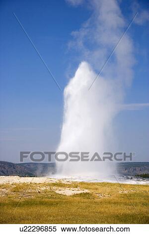 Stock Photography - USA, Wyoming, Yellowstone National Park, Old Faithful. Fotosearch