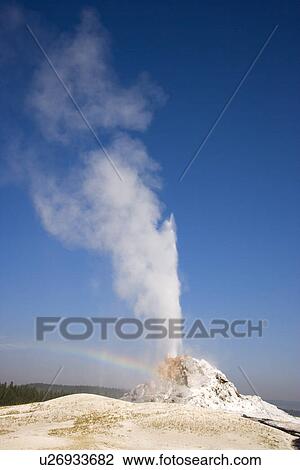 Stock Image - White Dome Geyser, Yellowstone National Park, Wyoming, USA. Fotosearch