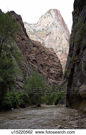 Stock Image - The Virgin River, Zion National Park, Utah, USA. Fotosearch