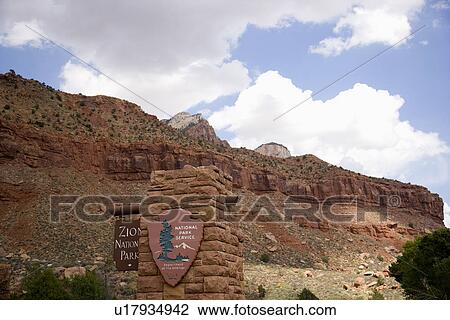 Stock Image - Zion Canyon National Park, UT, USA. Fotosearch