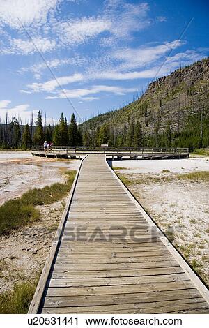 Boardwalk over hot springs of Black Sand Basin. View Large Photo Image Stock Image - Boardwalk over hot springs of Black Sand Basin.. Fotosearch