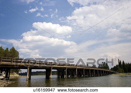 Stock Photo - Fishing bridge over Yellow Stone River, USA. Fotosearch