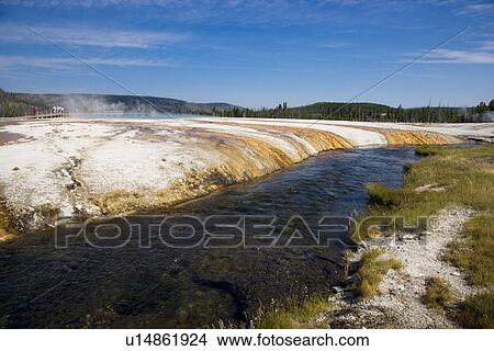 Picture - Iron Spring Creek, Black Sand Basin, Yellowstone National Park, Wyoming. Fotosearch