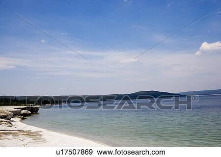 Stock Photo - Yellow Stone Lake, Yellowstone National Park, Wyoming, USA. Fotosearch