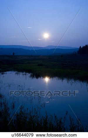 Stock Photo - Yellowstone National Park at sunrise, Wyoming, USA. Fotosearch