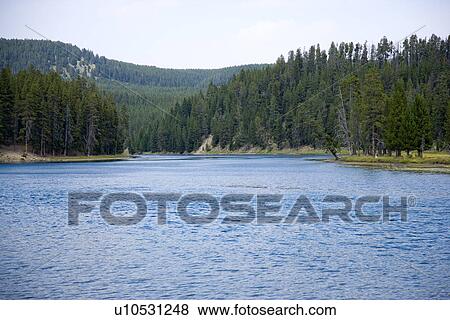 Stock Photo - Yellowstone River, Yellowstone National Park, Wyoming. Fotosearch