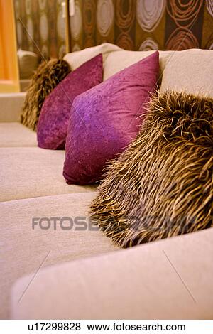 Stock Photo - Sofa with cushions. Fotosearch