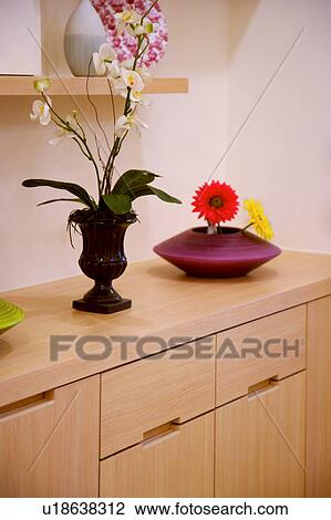 Flower arrangement on table View Large Photo Image Stock Image - Flower arrangement on table. Fotosearch