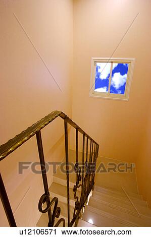 Staircase with handrail View Large Photo Image Stock Image - Staircase with handrail. Fotosearch
