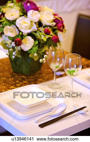 Stock Image - Table setting. Fotosearch