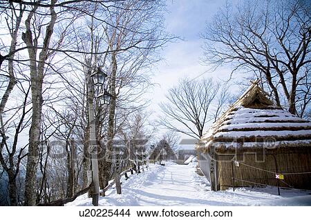 Picture - Japan, Hokkaido Bears, Snow view. Fotosearch