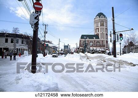 Japan, Hokkaido, Otaru city View Large Photo Image Stock Photo - Japan, Hokkaido, Otaru city. Fotosearch