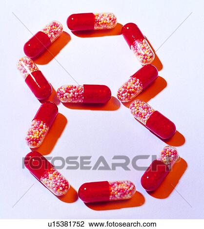 Stock Image - Character, Characters, Number, Capsules, Capsule. Fotosearch