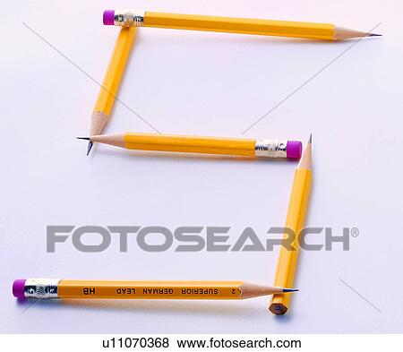 Stock Photo - Character, English letter, Pencil, Pencils. Fotosearch