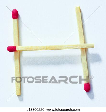 Stock Image - Characters, Character, English letter, Matches. Fotosearch