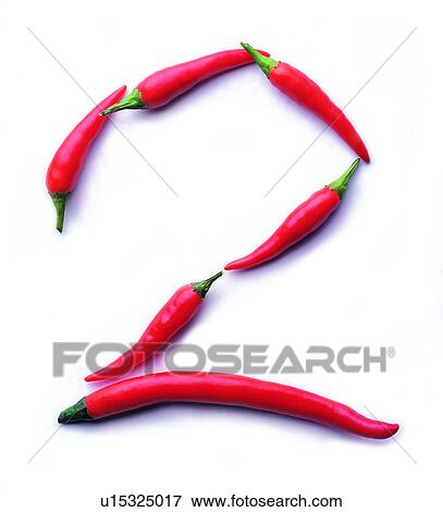 Stock Photo - Characters, Red pepper, Character, Number. Fotosearch