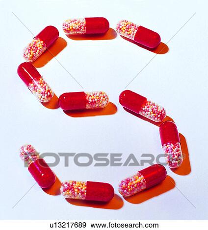 Stock Photo - English letter, Capsules, Capsule, Character. Fotosearch
