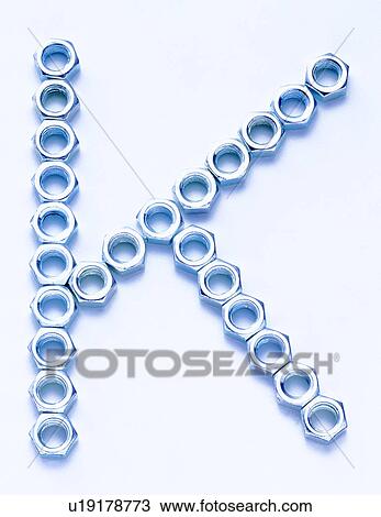 Stock Image - English letter, Characters, Character, Screw bolts, Screw bolt. Fotosearch