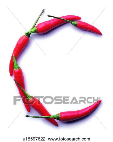 Stock Image - English letter, Red pepper, Characters, Character. Fotosearch