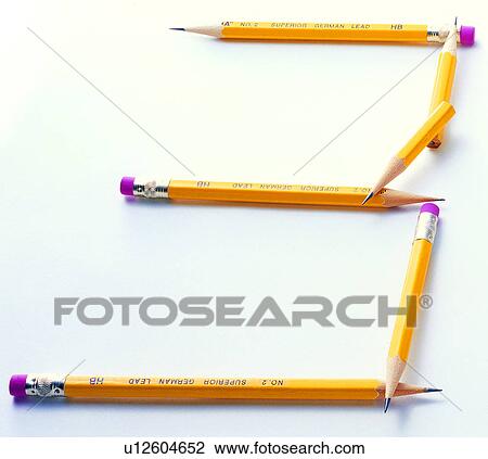 Stock Image - Pencil, Number, Character, Characters. Fotosearch