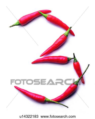 Stock Image - Red pepper, Character, Characters, Number. Fotosearch