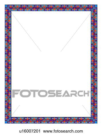 Stock Image - bright, CG, computer graphic, picture frame, painting frame, flower pattern, adornment. Fotosearch