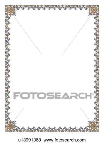 Stock Photo - CG, gray, Europe, yellow, ornament, decoration. Fotosearch