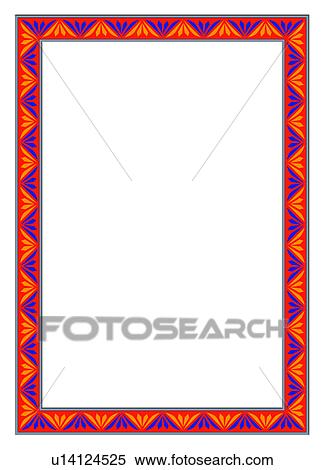 Stock Photography - embellishment, yellow, blue, decoration, frame, classic, Europe. Fotosearch