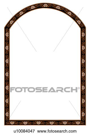 Stock Photo - Europe, decoration, ornament, black, flower pattern, picture frame, painting frame. Fotosearch
