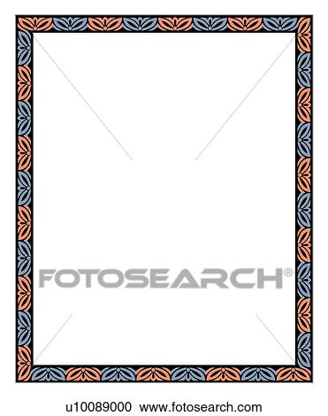 Stock Image - flower pattern, embellishment, computer graphic, picture frame, black, skin tone, classic. Fotosearch