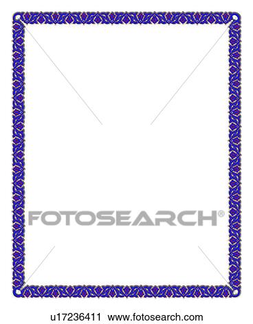 Stock Image - flower pattern, frame, pattern, picture frame, Europe. Fotosearch