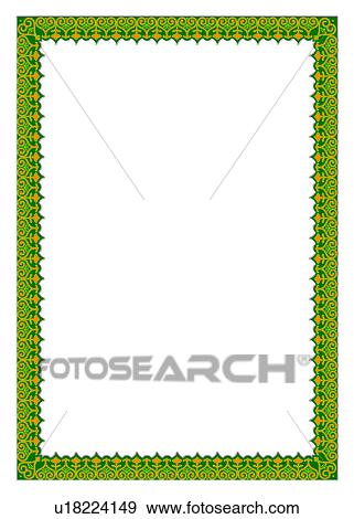 Stock Photo - green, vector, Europe, decoration, picture frame, embellishment, adornment. Fotosearch