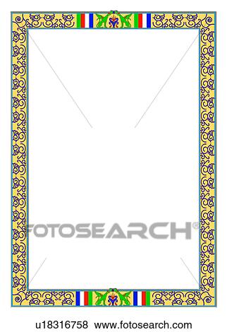 Stock Photo - picture frame, yellow, purple, Europe, violet, painting frame, decoration. Fotosearch