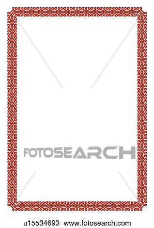 Stock Image - red, Europe, vector, decoration, gray, classic, picture frame. Fotosearch