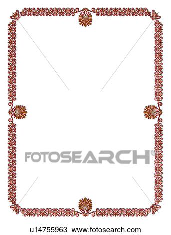Stock Image - vector, picture frame, pattern, decoration, orange, painting frame. Fotosearch