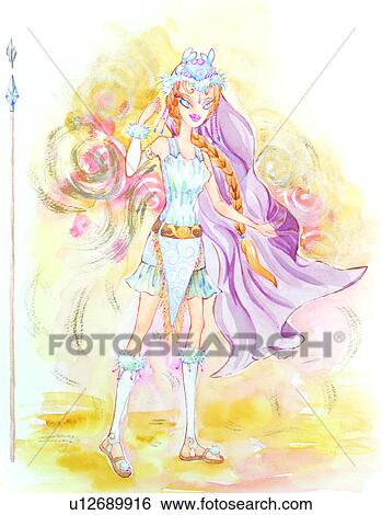 Stock Illustration - Female, Modern, Fashion, Bedrooms, Ladies, Females, Charming. Fotosearch