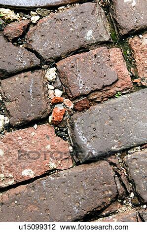 Weathered brick street pattern View Large Photo Image Stock Image - Weathered brick street pattern. Fotosearch