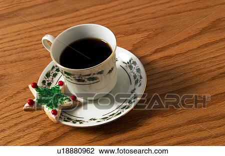 Coffee and Christmas cookie View Large Photo Image Stock Image - Coffee and Christmas cookie. Fotosearch