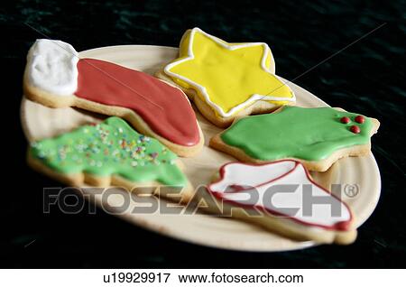 Stock Photo - Decorated Christmas cookies. Fotosearch