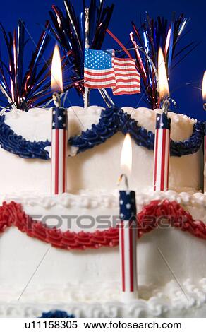 Stock Photography - Fourth of July cake. Fotosearch