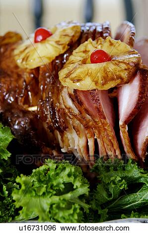 Holiday ham dinner table setup View Large Photo Image Stock Photograph - Holiday ham dinner table setup. Fotosearch