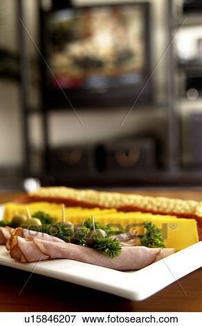 Stock Photo - Meat and cheese tray. Fotosearch