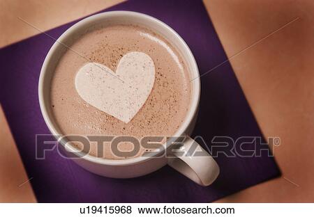 Coffee with heart in center View Large Photo Image Stock Photo - Coffee with heart in center. Fotosearch