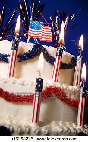 Stock Photograph - Fourth of July cake. Fotosearch