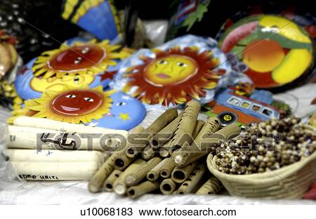 Stock Image - Handmade items at market. Fotosearch