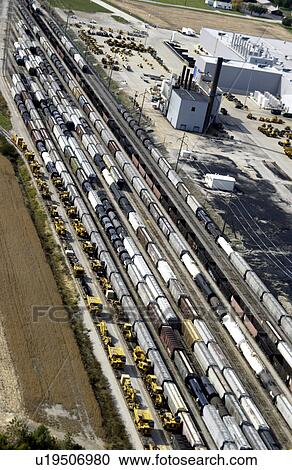 Aerial view of multiple train tracks at factory View Large Photo Image Stock Image - Aerial view of multiple train tracks at factory. Fotosearch