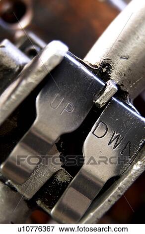 Stock Photo - Detail of industrial lift control. Fotosearch